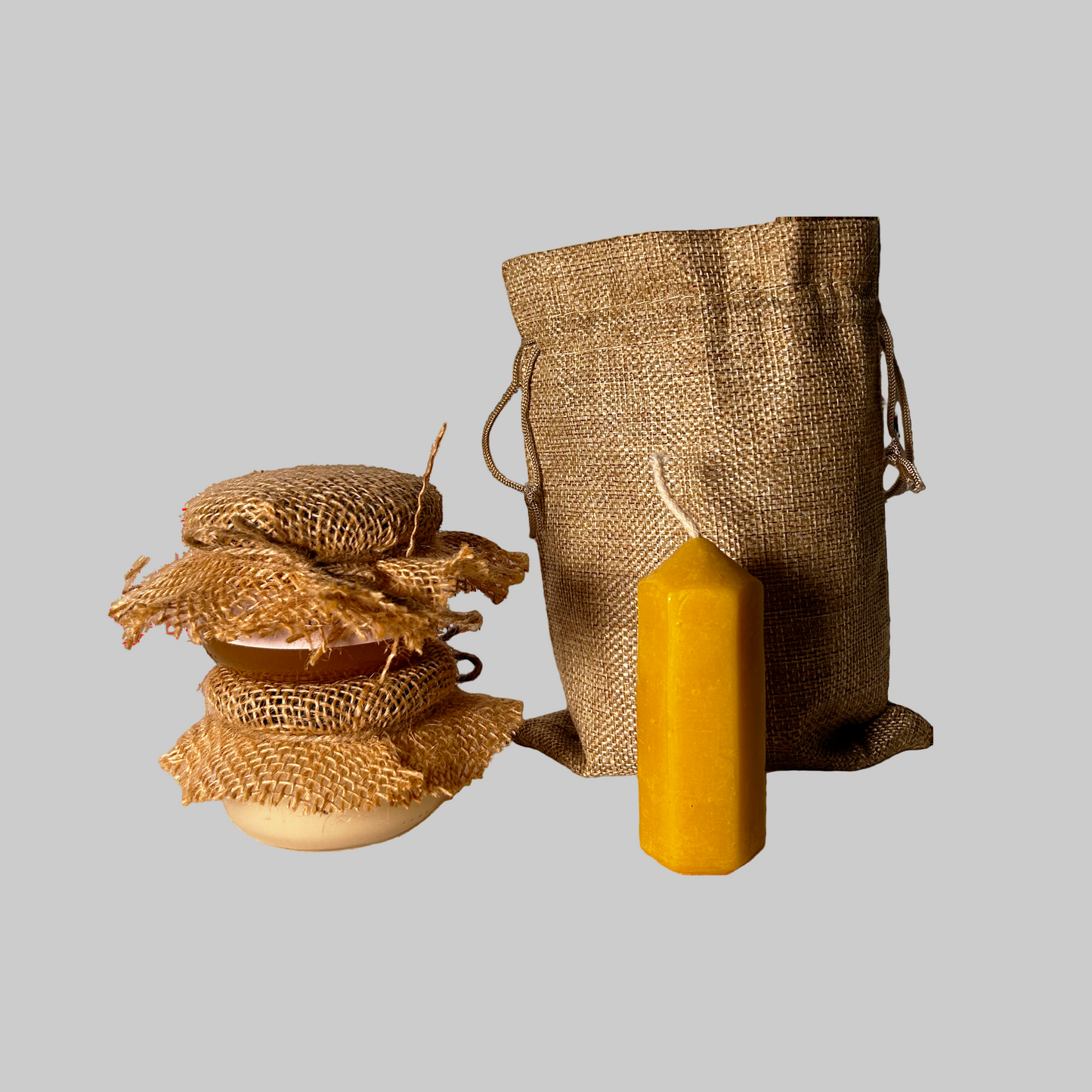 Visų žiedų ir kreminio medaus rinkinys su žvake