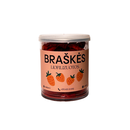 Liofilizuotos braškės