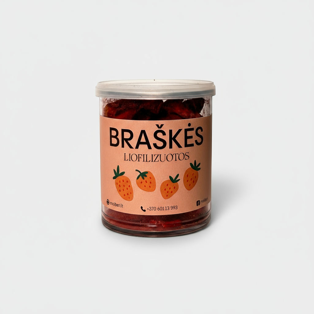 Liofilizuotos braškės