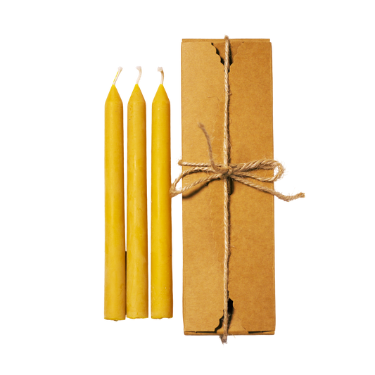 Bičių vaško žvakė - stalo klasika 3vnt.