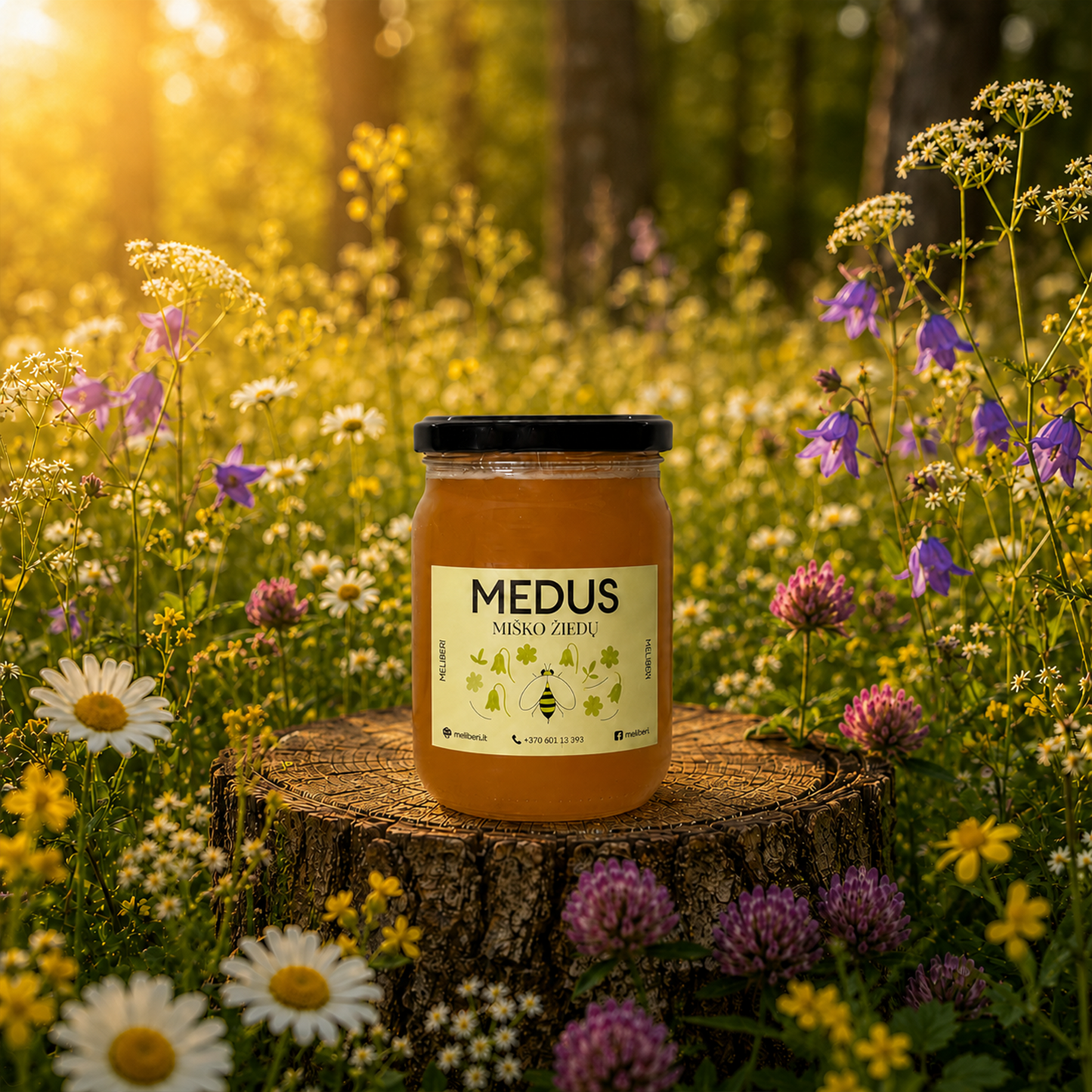 Miško žiedų medus – šviežio derliaus, skystas