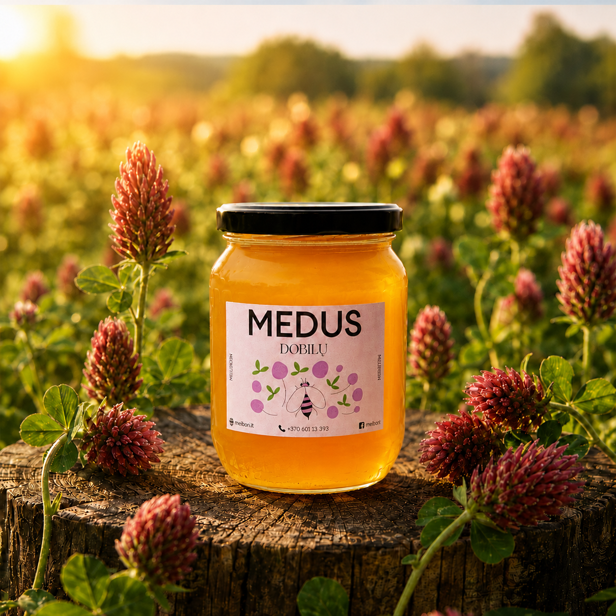 Dobilų medus – šviežio derliaus, kristalizuojantis