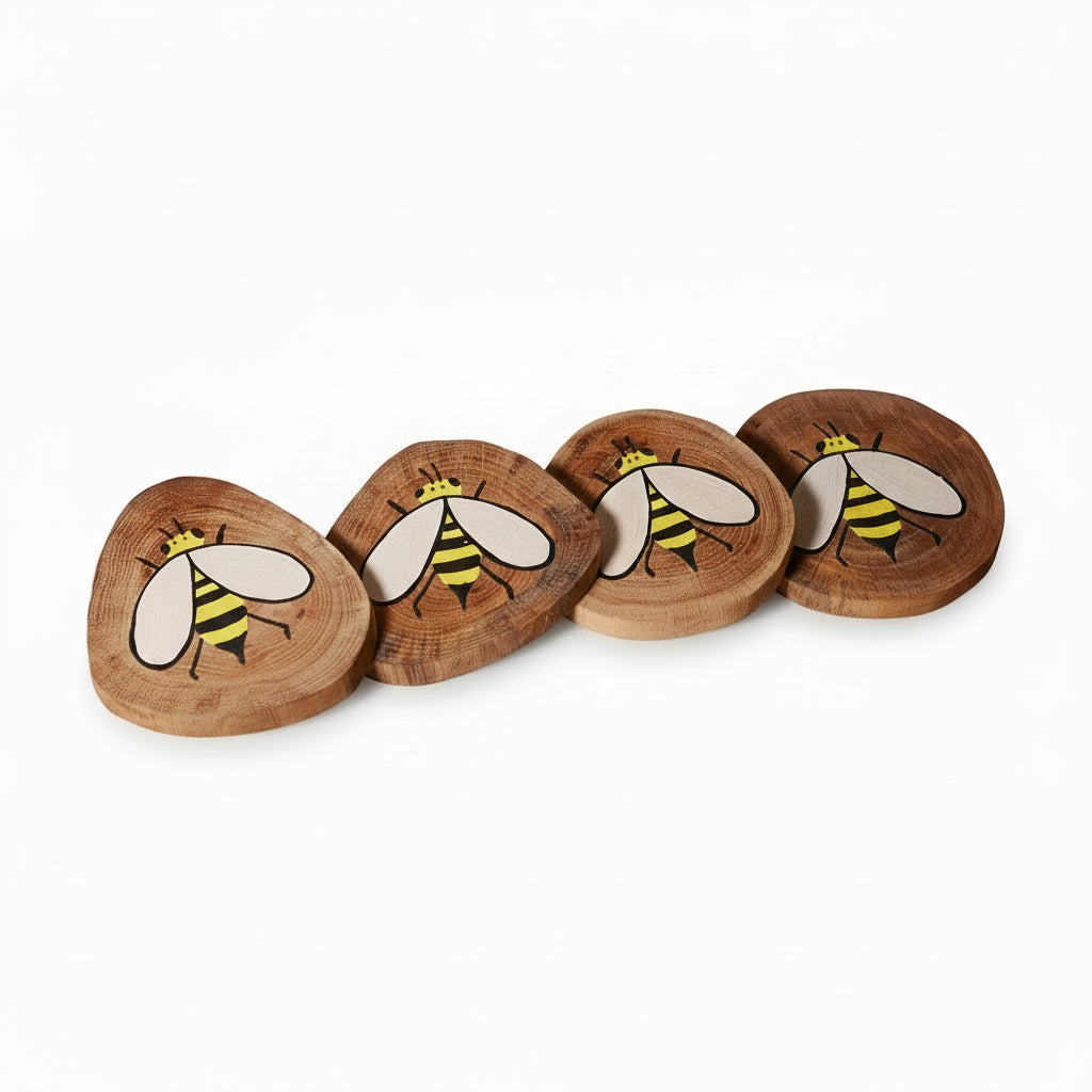 Ąžuolinis natūralaus medžio padėkliukas, tapytas