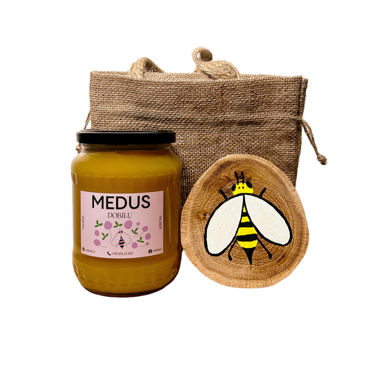 Medaus ir tapyto ąžuolinio padėkliuko rinkinys