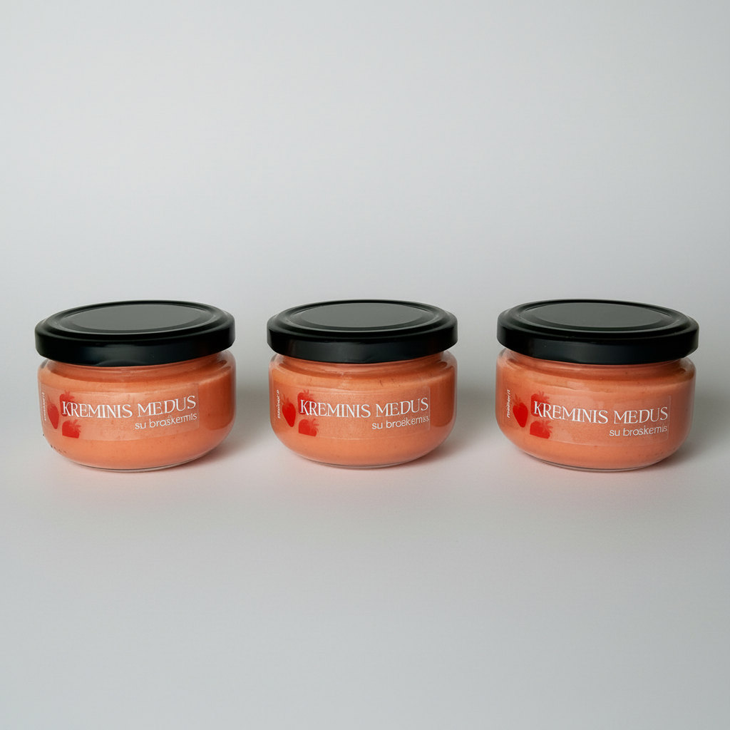 Medaus su braškėmis rinkinys