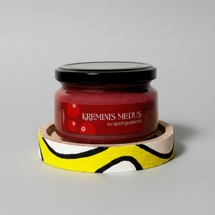 Medaus stiklainių ąžuolinis padėkliukas ir medus