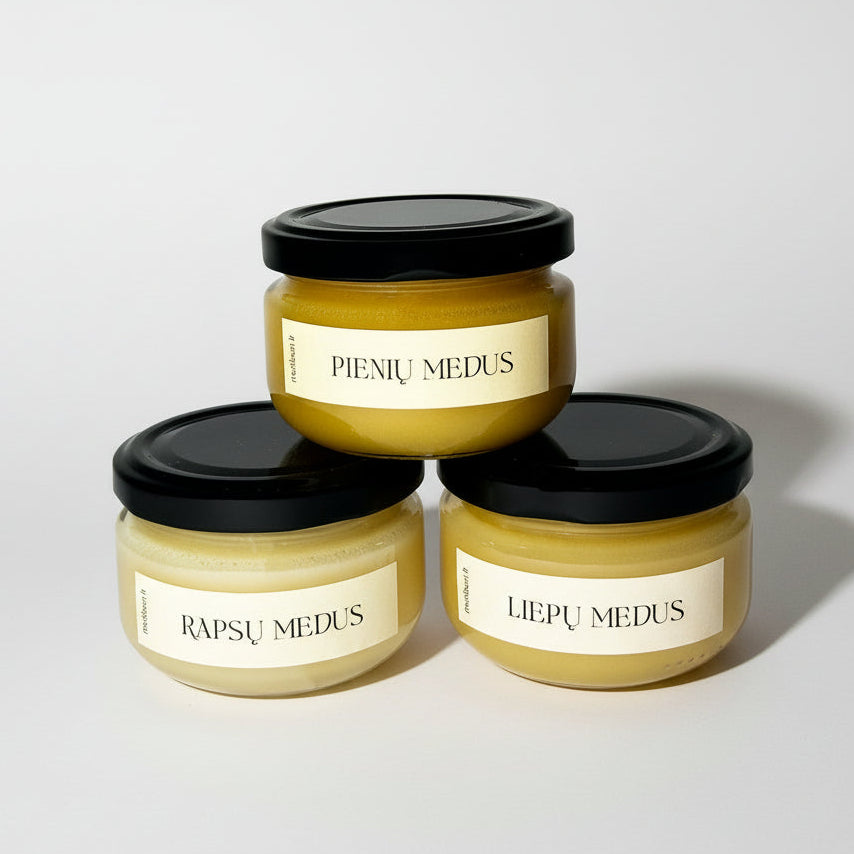 Medaus rinkinys - 3 skirtingi skoniai