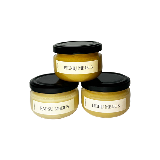 Medaus rinkinys - 3 skirtingi skoniai