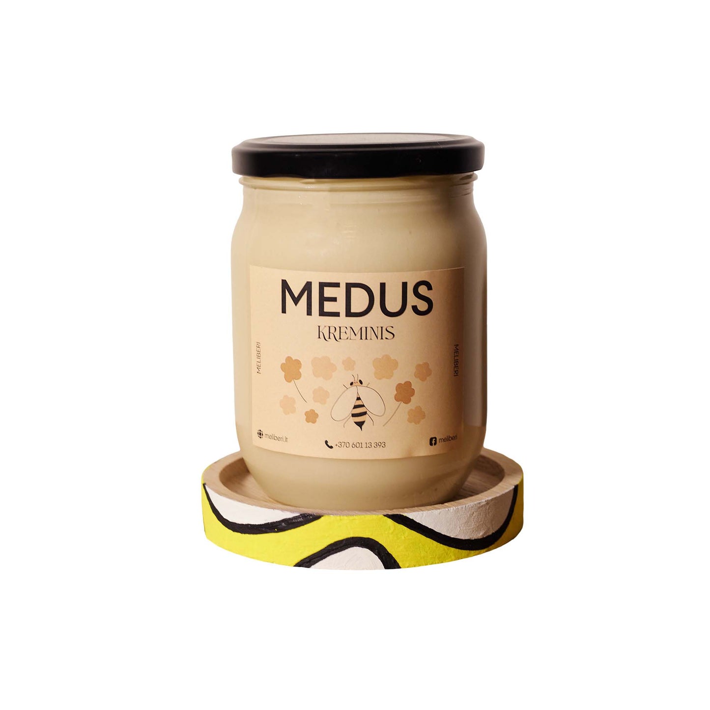 Ąžuolinis padėkliukas stiklainiams ir žvakėms, tapytas