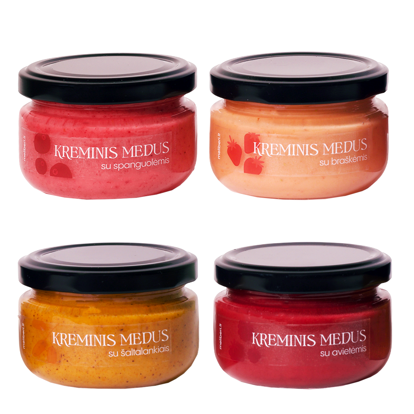 Medaus su uogomis rinkinys - 4 skoniai